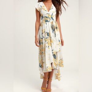 NWT M Lulus French Countryside Floral High-Low Dress
